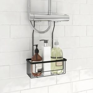 Etagère de bain / douche noir a suspendre