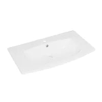 Plan vasque simple Perla Résine de synthèse blanc Brillant l.81.8 x P.48 cm