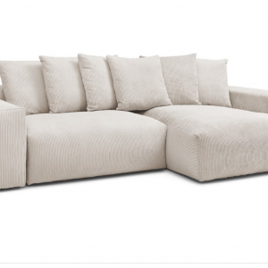 BOBOCHIC Canapé d'angle réversible VOLTAIRE velours côtelé Beige