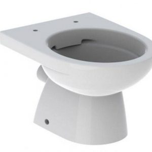 Geberit Renova Nr.1 WC au sol, chasse deau basse, sans rebord, sortie horizontale, forme partiellement fermée, Farbe: Blanc