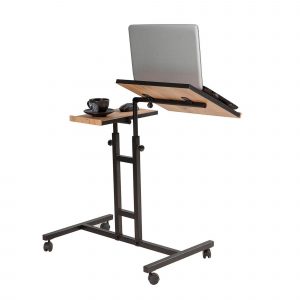 Table pour ordinateur portable, Panneau de particules 100% mélaminé, couleur de pin atlantique noire