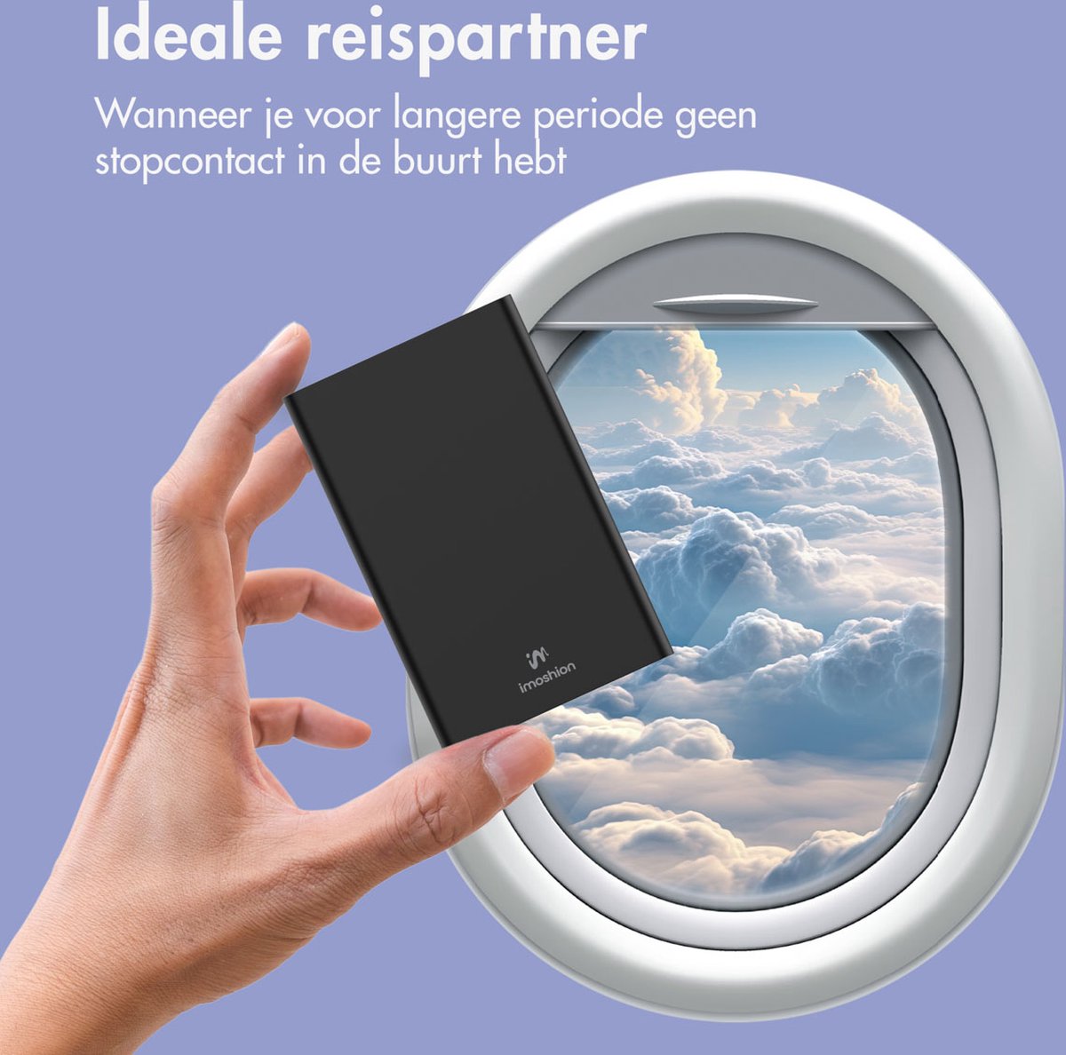 imoshion® Powerbank 10000 mAh - Affichage LED de la batterie - USB A & USB C - Convient pour Apple iPhone et Samsung - 20 Watt - noir – Image 2