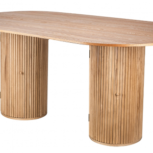 Nordlys - Table à Manger 6 personnes Ovale Bois Pin Marron